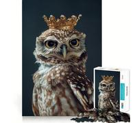 Rompecabezas de búho, pájaro, Lindo Rey, 1000 Piezas para Adultos, Juguete de lógica, Divertido, Elegante, Regalo (38x52cm)