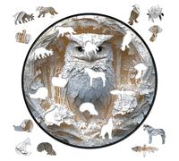 Rompecabezas de búho para adultos - 28,9 cm de madera 3D de papel tallado 150 piezas Puzzle de búho 3D | Efecto Redondo Desafiante Forma de animal | Forma única de animales Challenger, regalo de