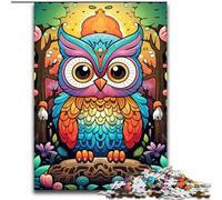 Rompecabezas de búho psicodélico de 1000 Piezas para Adultos y Adolescentes Ideal para armar y Regalar a Toda la Familia Apto para niños de 14 años (26x38cm)
