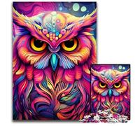 Rompecabezas de búho Rosa de 1000 Piezas para Adultos, decoración del hogar, Juego de ingenio, 26x38cm/10,23x14,96 Pulgadas.