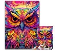 Rompecabezas de búho Rosa de 1000 Piezas para Adultos. Rompecabezas difíciles para Adultos navideño y decoración del hogar. 50x75cm/19,68x29,52 Pulgadas.