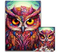 Rompecabezas de búho Rosa de 1000 Piezas para Adultos. Rompecabezas imposibles para Adultos. Regalo Ideal para Vacaciones y decoración del hogar. 50x75cm/19,68x29,52 Pulgadas.