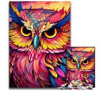 Rompecabezas de búho Rosa para Adultos 1000 Piezas, Entretenimiento Relajante, Navidad y decoración del hogar, 26x38cm/10,23x14,96 Pulgadas.