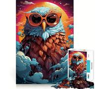 Rompecabezas de búho Serio y difícil para Adultos, 1000 Piezas, estimula la Memoria, Juego Relajante, Corte Premium, (50x75cm)