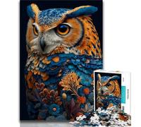 Rompecabezas de búhos Coloridos para Adultos, 1000 Piezas, desafiantes, Divertidos y Divertidos, con póster y Hoja de Trivia a Juego, 38x26cm