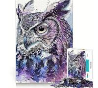 Rompecabezas de búhos Pintados para Adultos, 1000 Piezas, Rompecabezas Mental, Juego Lento, Disfruta del Montaje de imágenes, (38x26cm)