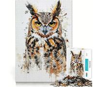Rompecabezas de búhos y Animales adorables para Adultos, 1000 Piezas, para Fortalecer la Memoria, Actividad para el hogar, Bordes limpios, Regalo Festivo (50x75cm)
