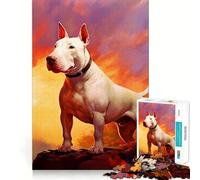 Rompecabezas de Bull Terrier Blanco 1000 Piezas Juguete para desarrollar la Capacidad cognitiva Superficie Lisa y sin Rebabas Actividad Relajante para Grupos en Interiores (38x52cm)