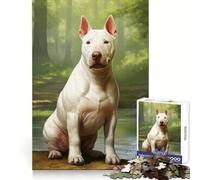 Rompecabezas de Bull Terrier Blanco para Adolescentes, 1000 Piezas, Agudeza Mental, Calma, Ocio, Ajuste Preciso, (50x75cm)