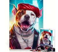 Rompecabezas de Bulldog Americano de 1000 Piezas para Adultos Estimula la Memoria cognitiva Un Escape Tranquilo Corte preciso Regalo de Temporada (38x26cm)