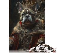 Rompecabezas de Bulldog Francés Monarca, difícil de Resolver, de Papel Duro, Rectangular, para Adultos y niños, 1000 Piezas (75 x 50 cm)