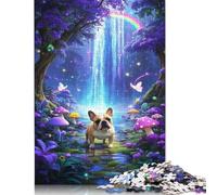 Rompecabezas de Bulldog francés, Rompecabezas Rectangular de Papel para Adultos y Adolescentes, 1000 Piezas (75 x 50 cm)