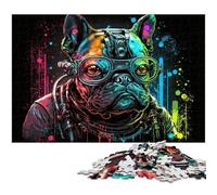 Rompecabezas de Bulldog para Adultos, 1000 Piezas de cartón, desafiante Rompecabezas para Adolescentes, diversión Familiar, 26x38cm/10,23x14,96 Pulgadas.
