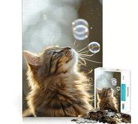 Rompecabezas de Burbujas con diseño de Gato atigrado 1000 Piezas para Adultos Juguete para ejercitar la Mente Ideal para Momentos de Paz con un diseño artístico de Corte nítido y Coleccionable