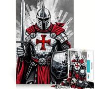 Rompecabezas de Caballeros templarios de 1000 Piezas para Adolescentes Juego de ingenio Momento de Paz 38x52cm