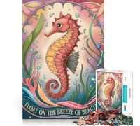 Rompecabezas de Caballito de mar Estilo Art déco de 1000 Piezas para Adolescentes Juguete de lógica sólida, diversión Tranquila, Corte de precisión, Regalo increíble (50x75cm)