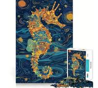 Rompecabezas de Caballito de mar Estilo Noche Estrellada, 1000 Piezas para Adolescentes Mejora la Memoria, Tiempo de relajación, Bordes precisos, Regalo Creativo (50x75cm)
