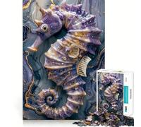 Rompecabezas de Caballito de mar Morado de 1000 Piezas para Adultos, Juguete para ejercitar la Mente, Tiempo Libre, diseño nítido, Regalo increíble (38x26cm)