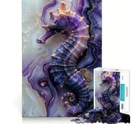 Rompecabezas de Caballito de mar Morado para Adultos, 1000 Piezas, fortalece la Memoria, pasatiempo para el hogar, Bordes limpios, Regalo Elegante (50x75cm)