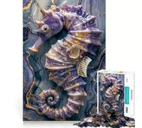 Rompecabezas de Caballito de mar Morado para Adultos, 1000 Piezas, Rompecabezas Mental, Relajante, para armar, (50x75cm)