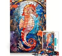 Rompecabezas de caballitos de mar con vidrieras para Adolescentes, 1000 Piezas, Wise Think Toy, diversión y Entretenimiento, decoración de Pared con diseño nítido (50x75cm)