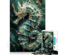 Rompecabezas de caballitos de mar Esmeralda para Adultos, 1000 Piezas, fortalece la Memoria, Alivia el estrés, Borde Liso, Regalo conmovedor 50x75cm