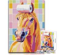 Rompecabezas de caballo con papel higiénico en la cabeza,1000 piezas para adolescentes,juego de aprendizaje de pensamiento estratégico,regalo ideal y significativo para cualquier evento,tamaño 38x26cm