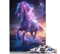 Rompecabezas de Caballo de Playa cósmico etéreo, Rompecabezas de cartón 100% Reciclado para Adultos a Partir de 12 años, Regalo para el Día del Padre, 1000 Piezas (75 x 50 cm)