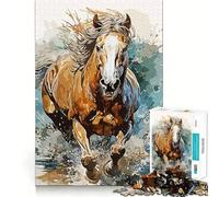 Rompecabezas de Caballos Pintados para Adultos, 1000 Piezas, Juguete de lógica Resistente, Alivio de tensión, Borde Transparente, Regalo Premium (50x75cm)