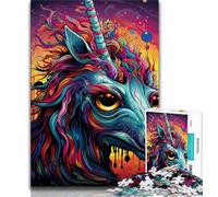 Rompecabezas de Caballos psicodélicos de Colores para Adolescentes, Toda la Familia Apto para niños de 14 años (tamaño 38x26cm)