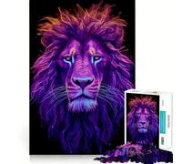 Rompecabezas de Cabeza de león neón para Adultos, 1000 Piezas, Juguete de lógica, Momento de Paz, Corte Suave, Regalo Premium (50x75cm)