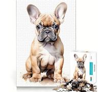 Rompecabezas de Cachorro de Bulldog en Acuarela de 1000 Piezas para Adolescentes Juego para estimular la Mente Montaje Firme y Seguro Actividad Divertida para Toda la Familia (50x75cm)