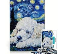 Rompecabezas de Cachorro de caniche Blanco durmiendo para Adultos 1000 Piezas Juego para ejercitar la Mente Corte de precisión Bordes Suaves desafío Divertido para Pasar el Tiempo (38x26cm)