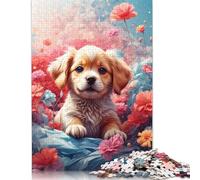 Rompecabezas de Cachorro de Labrador, difícil de Resolver, de Papel Duro, Rectangular, para Adultos y niños, 1000 Piezas (26 x 38 cm)