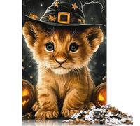 Rompecabezas de Cachorro de león de Halloween, Juegos creativos, Rompecabezas de cartón 100% Reciclado para Adultos, 1000 Piezas (75 x 50 cm)