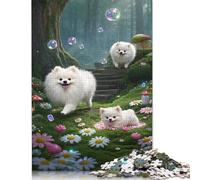 Rompecabezas de Cachorro de Pomerania, Rompecabezas Rectangular de Papel para Adultos y Adolescentes, 1000 Piezas (38 x 26 cm)