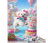 Rompecabezas de Cachorro maltés: desafiante y Estimulante Rompecabezas de cartón Premium para Adultos y Adolescentes, Regalo de 1000 Piezas (38 x 26 cm)