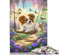 Rompecabezas de Cachorro Papillon, cartón 100% Reciclado, de Primera Calidad, para Adultos y niños, 1000 Piezas (75 x 50 cm)