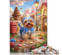 Rompecabezas de Cachorro Yorkshire Terrier, decoración única para el hogar, 100% cartón Reciclado, Ideal para niños o niñas, 1000 Piezas (38 x 26 cm)