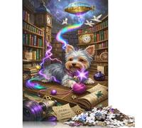 Rompecabezas de Cachorro Yorkshire Terrier, decoración única para el hogar, Rompecabezas Rectangular de Papel para Adultos y Adolescentes, Regalo para el Día de la Madre, 1000 Piezas (38 x 26 cm)