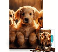 Rompecabezas de Cachorros de Labrador Amarillo,1000 Piezas,para estimular la cognición,Divertido,sin Rebabas,Piezas de Corte Limpio,Juguete de Entretenimiento para Interiores (38x52cm)