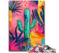 Rompecabezas de Cactus del Desierto de 1000 Piezas para Adultos y Adolescentes, Juguete adictivo para estimular la Inteligencia y la decoración del hogar (38x26cm)