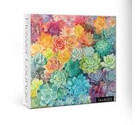 Rompecabezas de cactus suculentas arcoíris de 1000 piezas para adultos, rompecabezas de plantas degradadas coloridas para mujeres, estético, bonito y hermoso rompecabezas de primavera para jardín de