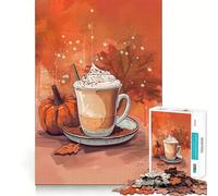 Rompecabezas de Calabaza, café y Amor otoñal, 1000 Piezas, Juguete para desarrollar la Mente, Juego Relajante, Pieza de colección de Arte de Corte preciso (38x52cm)