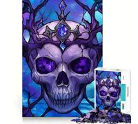 Rompecabezas de Calavera coronada de Enredaderas,1000 Piezas,Juguete de construcción Focus Building Toy,Ajuste Huecos,Actividad gratificante para días lluviosos (50x75cm)