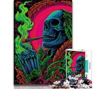 Rompecabezas de Calavera de Humo para Adultos y Adolescentes 1000 Piezas Ideal para Noches de Juegos Juguete Colorido para el hogar Regalo de 38x26cm