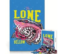 Rompecabezas de Calavera de tiburón de The Lone Bellow para Adolescentes, 1000 Piezas, Ejercicio Cerebral, Momento de relajación, Corte de precisión, Regalo Festivo (50x75cm)