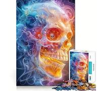 Rompecabezas de Calavera en Humo para Adolescentes, 1000 Piezas, Juguete para ejercitar la Mente, Actividad para el hogar, decoración de Pared con Corte de precisión 38x52cm