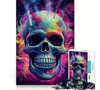 Rompecabezas de Calavera fumando Marihuana para Adultos, 1000 Piezas, Juguete para ejercitar la Mente, Divertido, Corte de precisión, 50x75cm