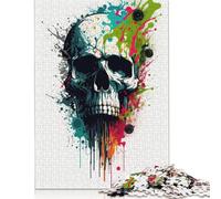 Rompecabezas de Calavera I, Rompecabezas Rectangular de Papel Entrelazado de precisión para niños y niñas, 1000 Piezas (75 x 50 cm)